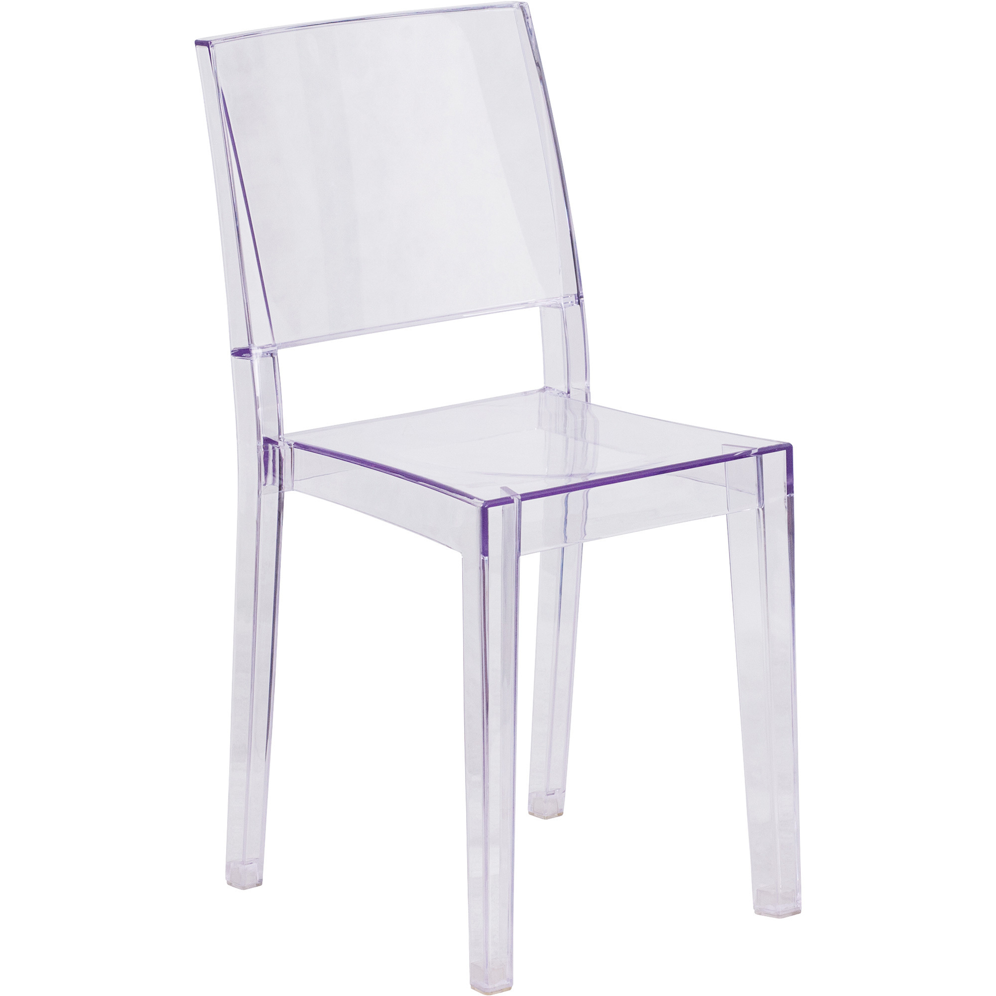 Flash Furniture Transparent Stacking Side Chair, 16 1/4in.W x 20in.D x 34in.H, Model# FH121APC